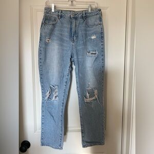 Pacsun Eco Light Blue Distressed Mom Jeans Ripped size 30